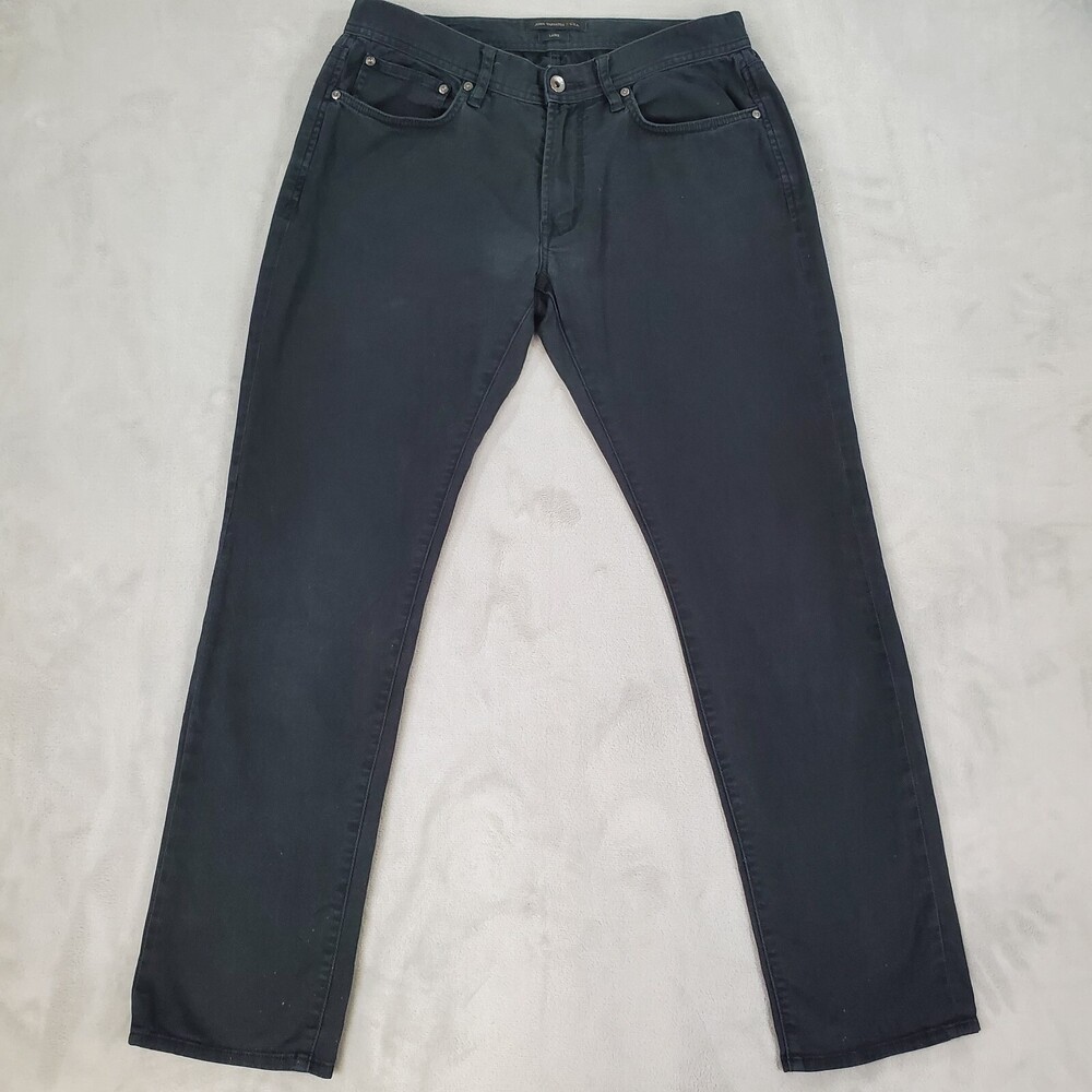 John Varvatos Luxe Bowery Mens 32x31 Slim Straight Faded Black Stretch Pants